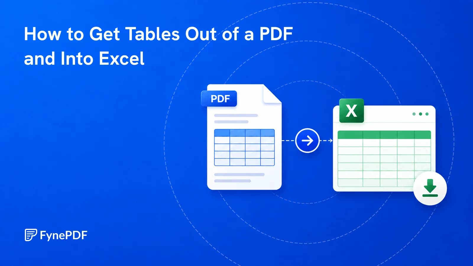 PDF table converting into an Excel spreadsheet ready to download.