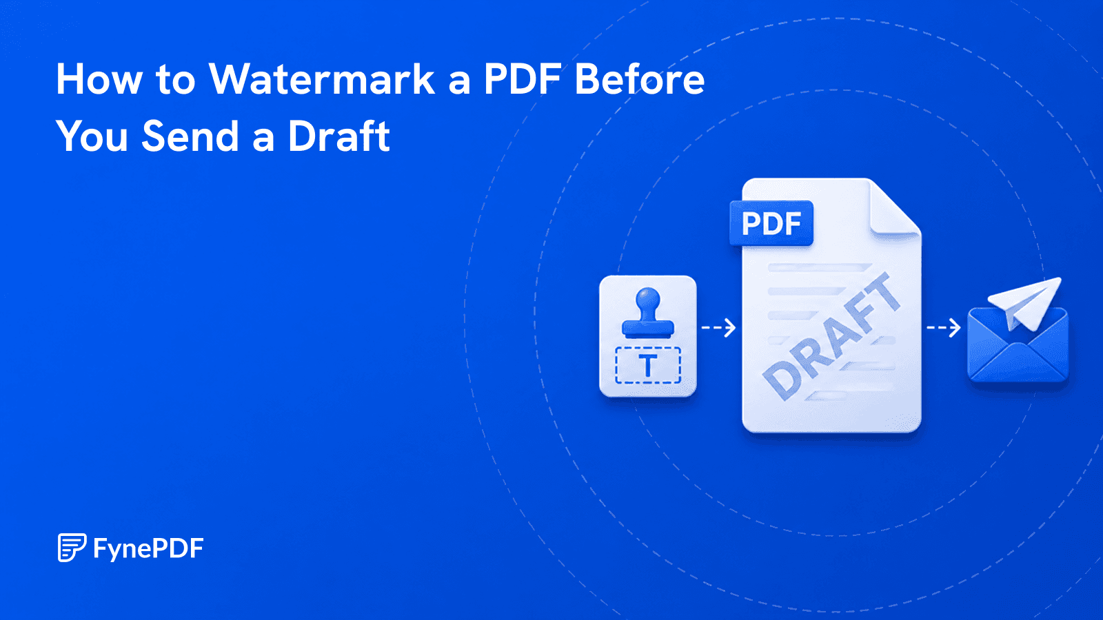 Watermark tool applying a DRAFT mark across a PDF page before the file is sent by email.
