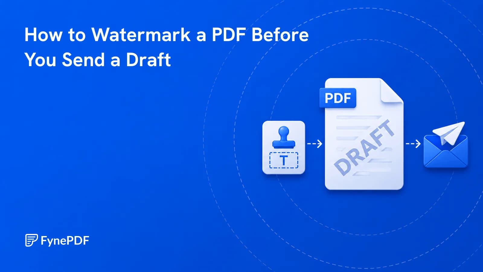 Watermark tool applying a DRAFT mark across a PDF page before the file is sent by email.
